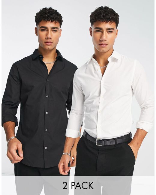French Connection Black 2 Pack Formal Shirts for men