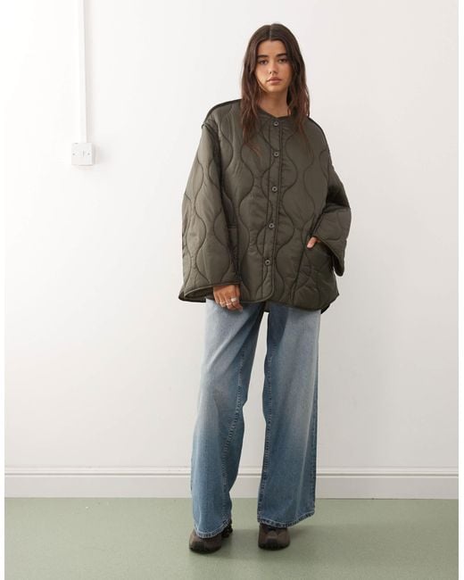 Weekday Green Quilted Jacket
