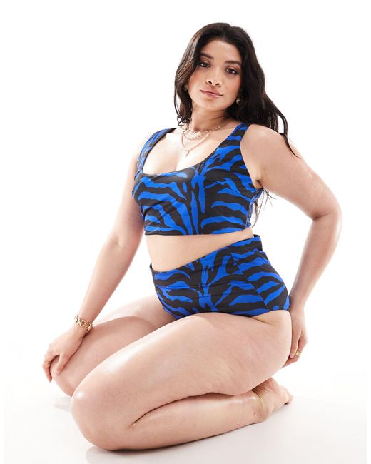 ASOS Blue Asos design curve – gloria – bikinihose