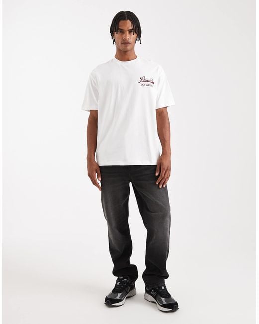ASOS White Relaxed T-shirt With Text Graphic for men