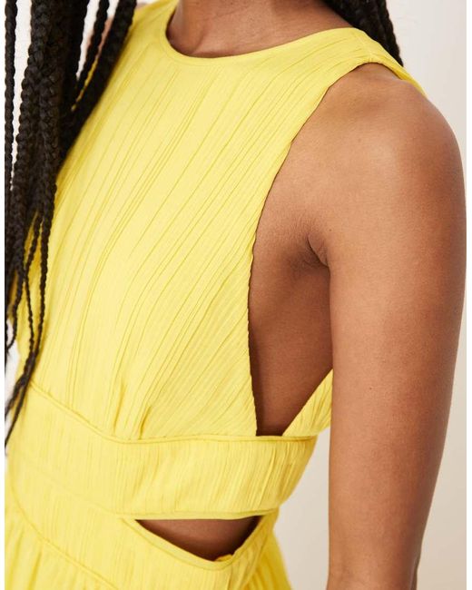 Vestido Semilargo Con Abertura De Never Fully Dressed de color Yellow