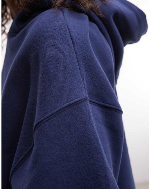 Nike Blue Studio Fleece Mid-Weight Oversized Hoodie