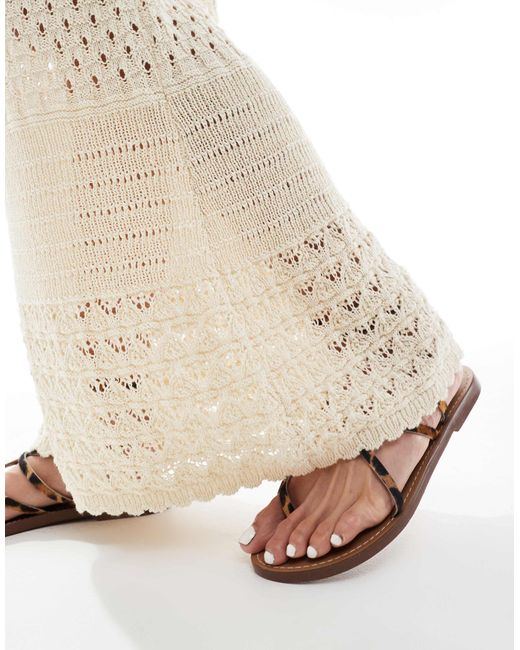 Jupe d'ensemble longue en maille crochetée - crème Vero Moda en coloris White
