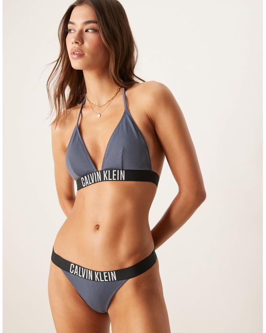 Calvin Klein Blue Intense Power Triangle Bikini Top