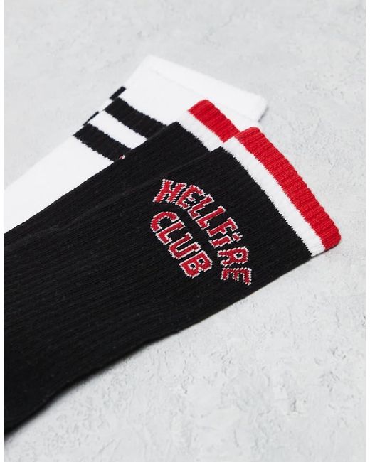 Confezione Da 2 Paia Di Calzini Bianchi E Neri Con Grafica Stranger Things di ASOS in Black da Uomo