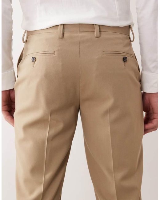ASOS Natural Slim Suit Pants for men