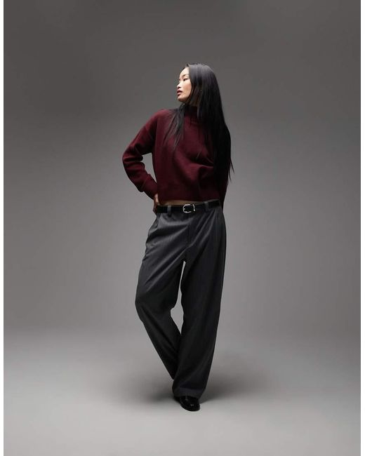& Other Stories Brown High Neck Relaxed Knitted Sweater