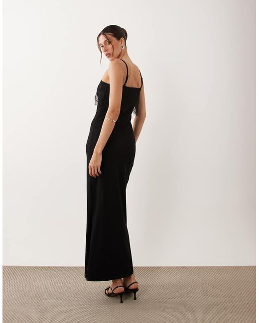ASOS Black Lace Trim Ellen Slip Cami Dress