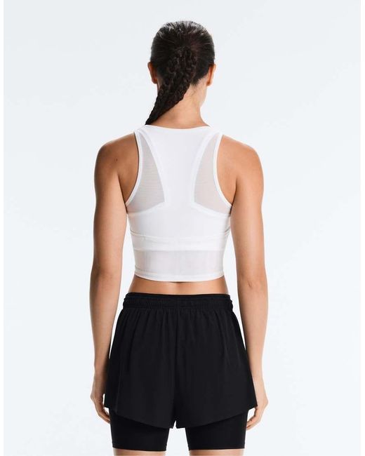 Oysho White Sheer Compressive Tank Top