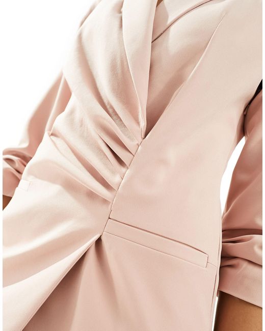 Miss Selfridge Pink Blazer Dress With Ruched Detail