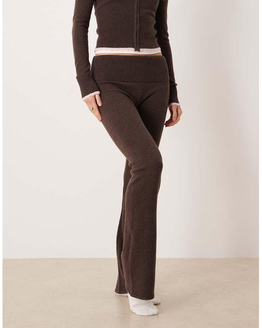 Hollister Natural Gilly Hicks Lightweight Cable Knit Bootleg Trousers Co-Ord