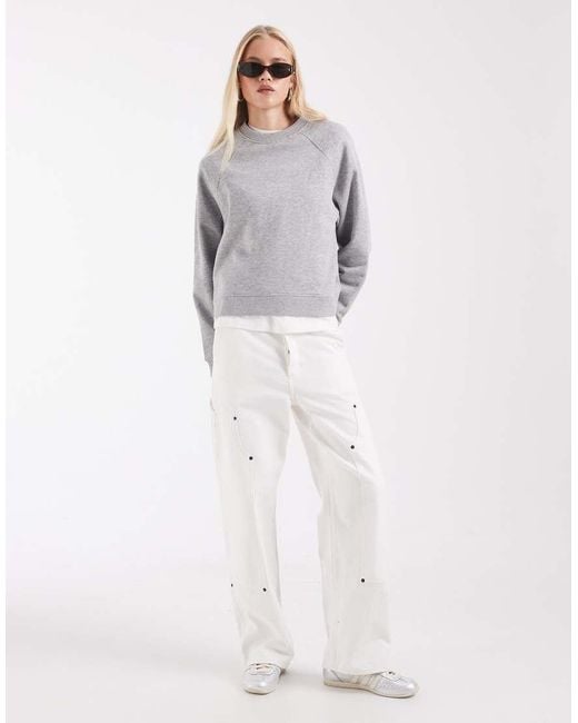 ASOS Gray Regular Raglan Brushback Sweat