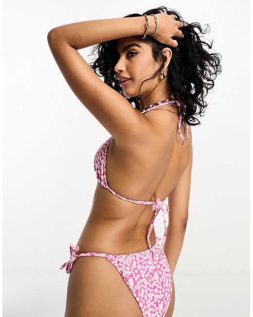& Other Stories Pink Halter Bikini Top