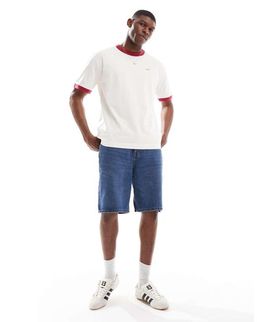 Hollister White Icon Washed Boxy T-Shirt With Contrast Binding for men