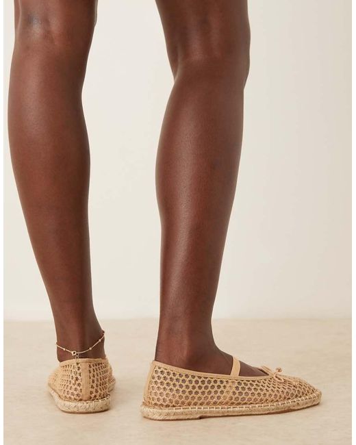 ASOS Natural Jennie Espadrille Ballet Flat