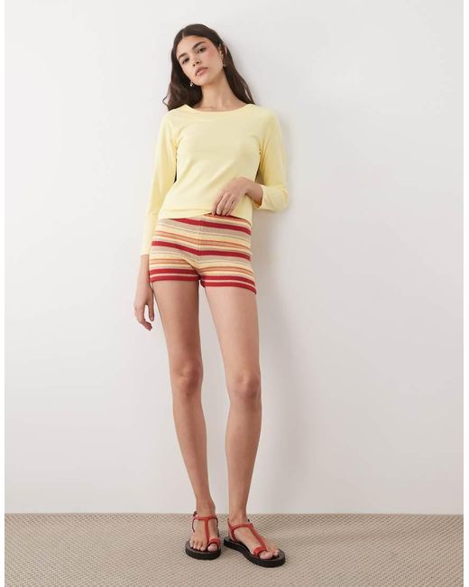 ASOS Natural Boat Neck 3/4 Sleeve Top