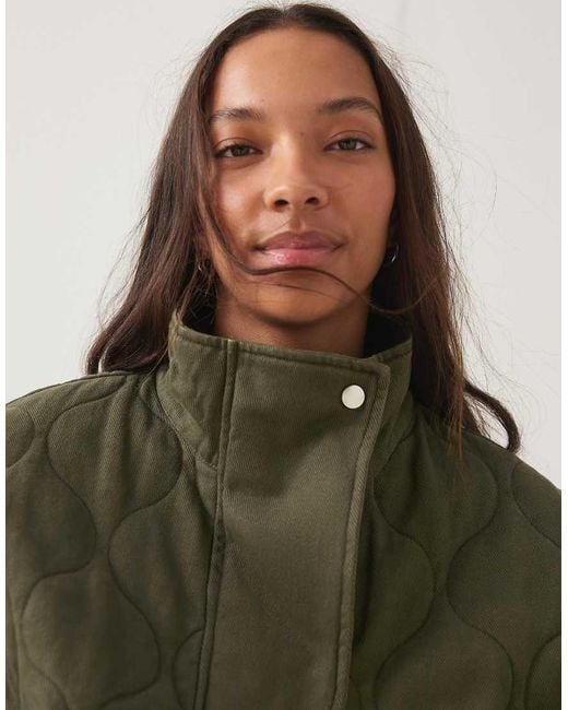 Bershka Green Cable-knit Embroidered Jacket
