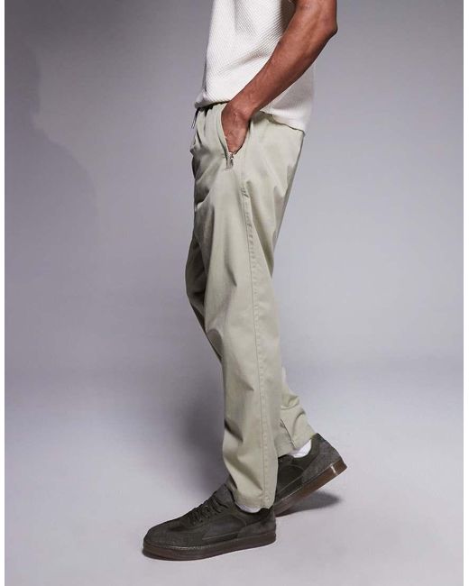 River Island Gray Loose Fit Elasticated Pull On Trousers for men