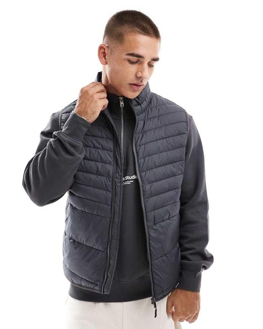 Jack & Jones Blue Packable Padded Gilet for men