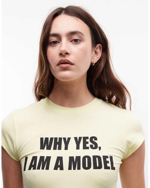 Collusion Yellow I Am A Model Slogan Baby Tee