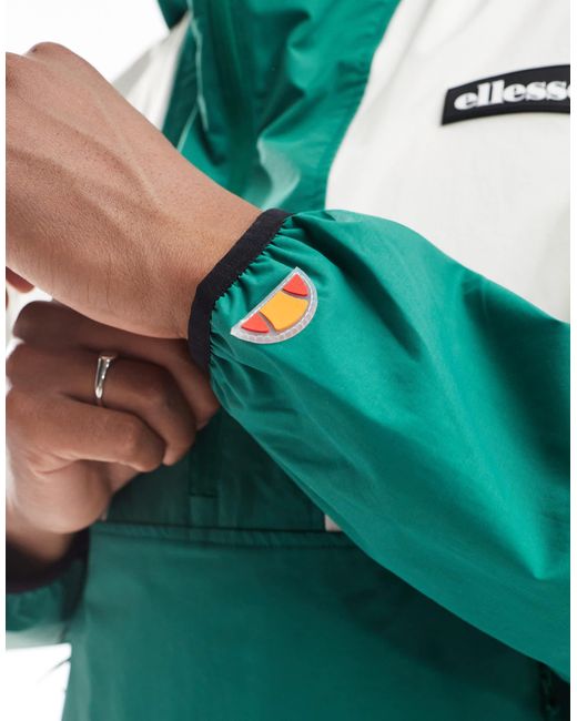 Ellesse – venturo – schlupfjacke mit em blockfarben-design in Green für Herren