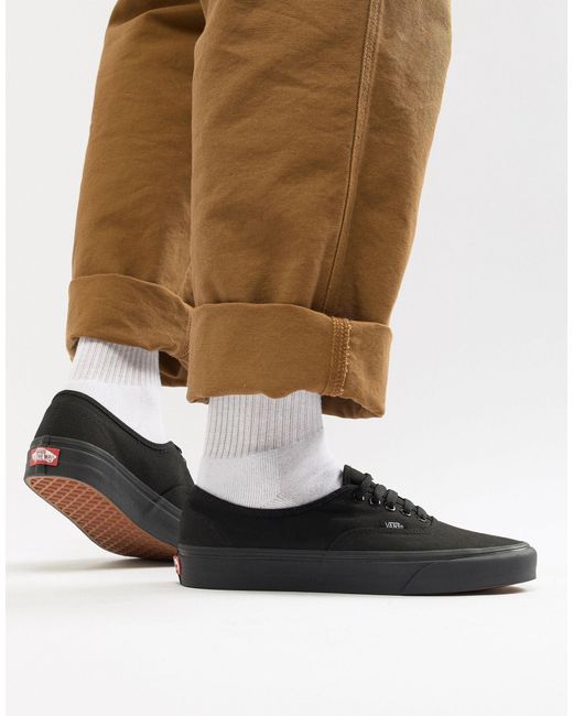 vans authentic plimsolls in black