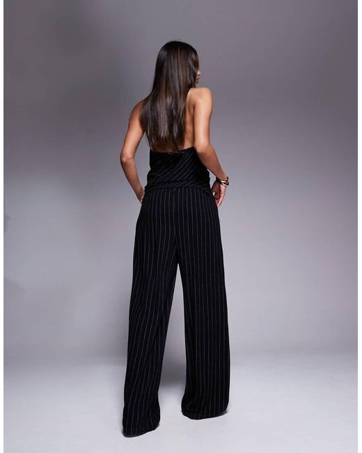 River Island Blue Striped Linen Trouser Co-Ord