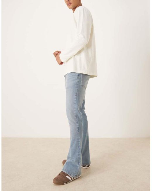 ASOS Blue Stretch Flare Jeans for men