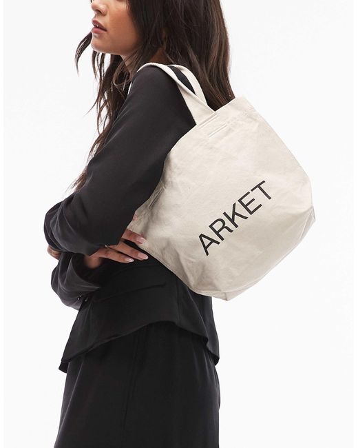 ARKET Black – kleine tragetasche aus canvas