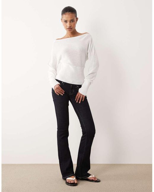 Cotton On White Long Sleeve Cotton Batwing Knit