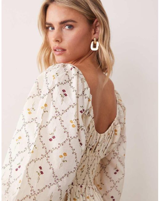 Miss Selfridge Natural Milkmaid Maxi Dress