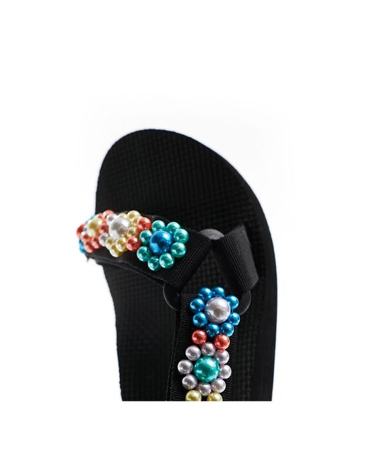 ARIZONA LOVE Black – trekky – sandalen mit mehrfarbiger perlenverzierung