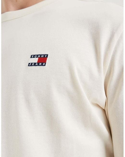 Tommy Hilfiger White Badge Logo Long Sleeve T-shirt for men