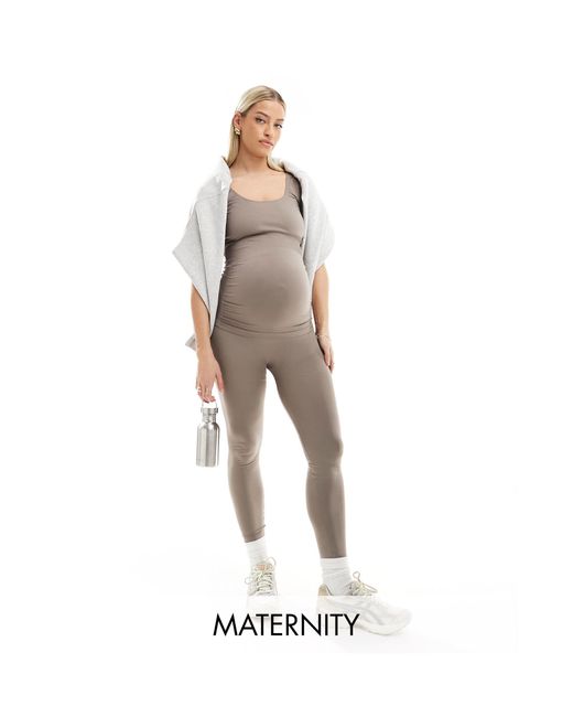Mama.licious White Mamalicious Maternity Seamless leggings