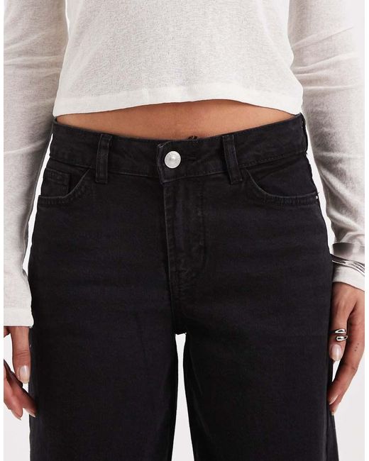 Pieces Blue Selma Wide Leg Mid Rise Jean