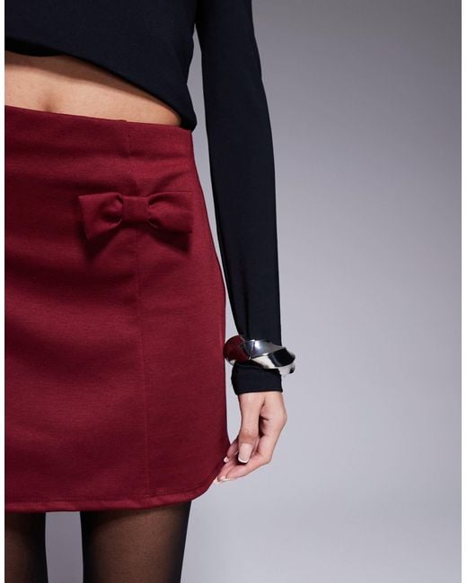 ASOS Red A-line Mini Skirt With Bow Details