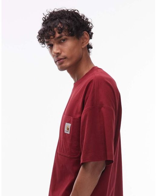 Carhartt Red Work Pocket Boxy Oversized T-shirt for men