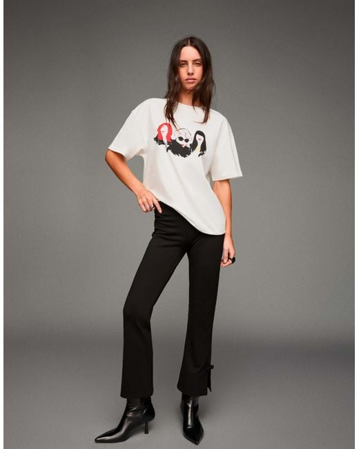The devil wears prada - t-shirt imprimé à manches courtes Bershka en coloris White