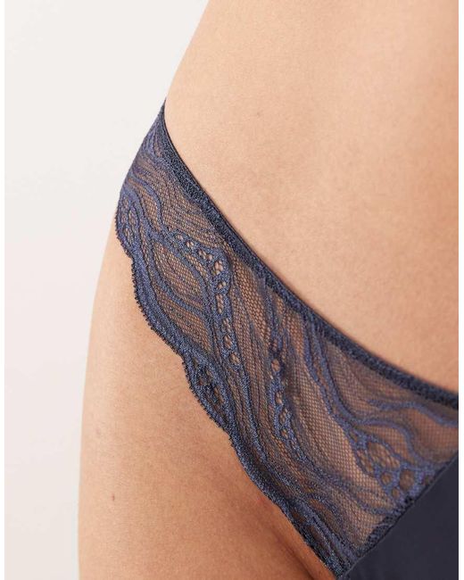 Calvin Klein Blue Sensual Stretch Lace Thong