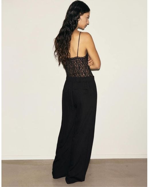 Pull&Bear Natural Elasticated Waist Smart Trousers
