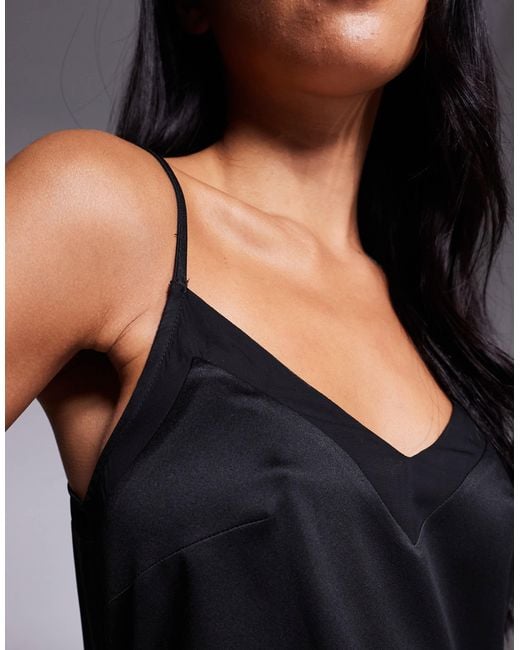 River Island Black Lace Trim Cami Top