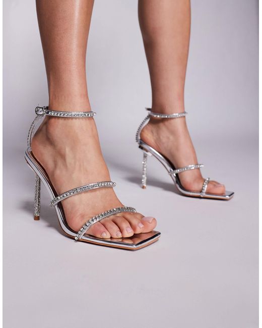 Public Desire Pink Decadence Embellished Heeled Sandals