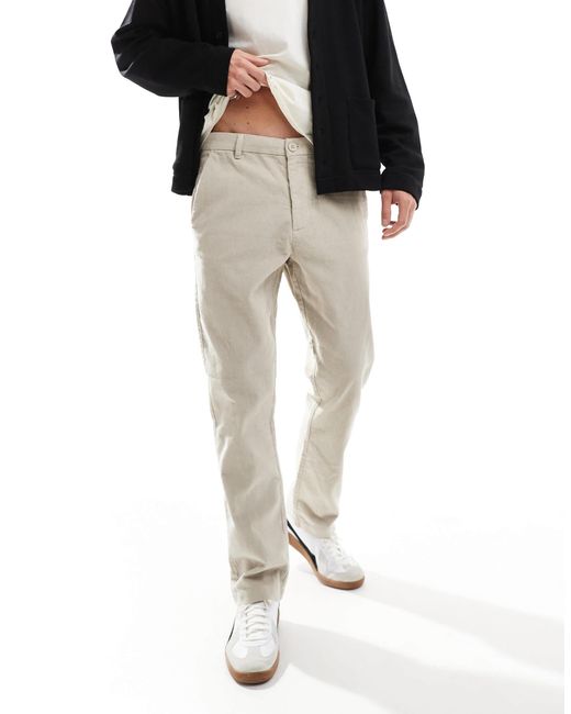 French Connection White French Connection Slim Leg Cord Trousers for men