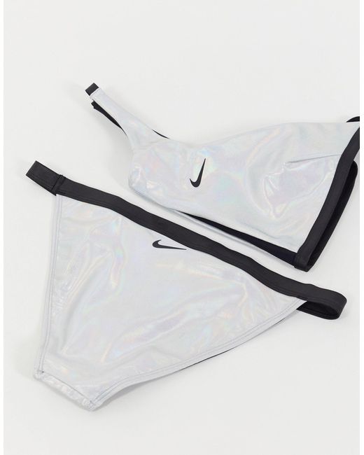 Nike Flash Bikini Bottom in Silver (Metallic) | Lyst Canada