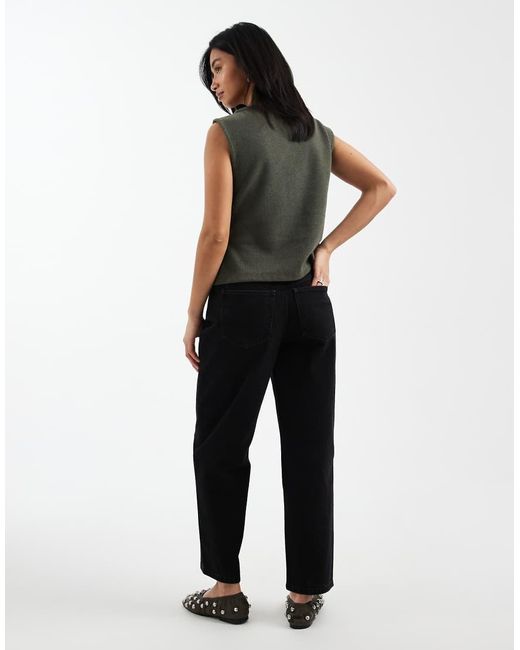 ASOS Black Asos Design Petite High Rise Relaxed Mom Jeans