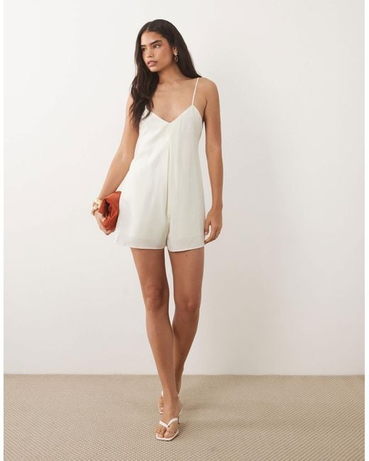 Mango Natural Strappy Cami Romper