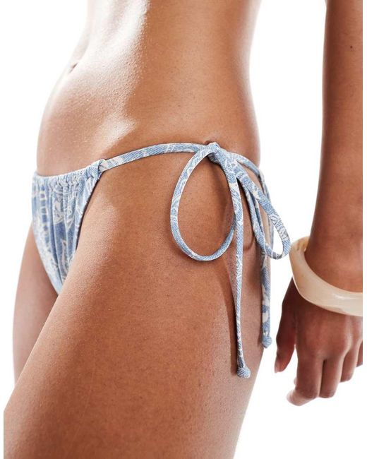 Billabong White Trippin Tides Tie Side Bikini Bottom