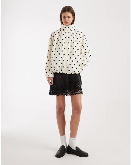ASOS White Oversized Bubble Hem Track Jacket