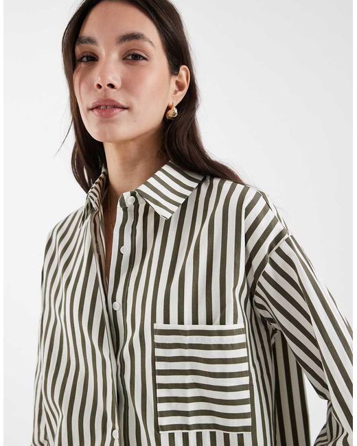 4th & Reckless Green Cotton Pocket Front Oversized Beach Shirt Co-Ord