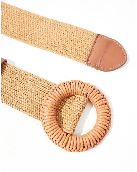 ASOS White Straw Buckle Belt-brown